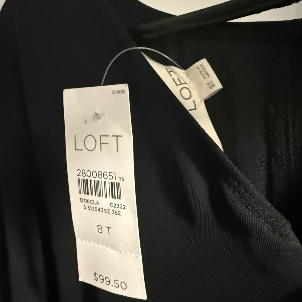 LOFT Jumpsuit 8 Tall Cap Sleeves, Belted with Pockets